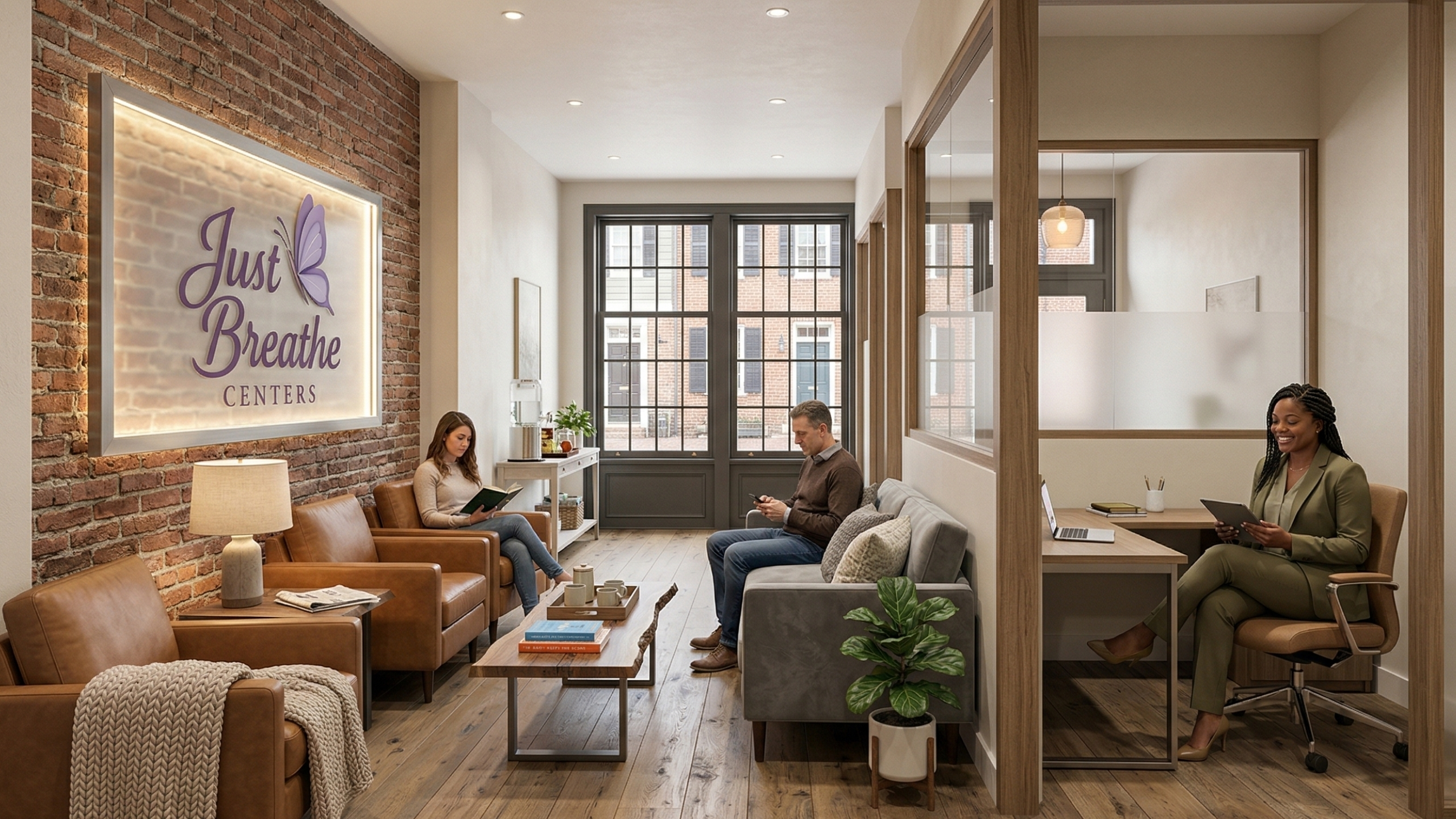 Just Breathe Centers Clinic Serving the Washington Dc metro area and ohio clinic design and branding for neurodivergent clients and LGBTQ+